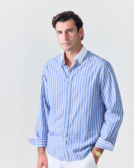 Royal Blue Stripe Contrast Collar Shirt (SS26)