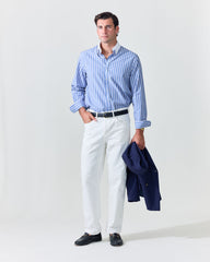 Royal Blue Stripe Contrast Collar Shirt (SS26)