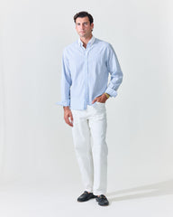 Light Blue Stripe Contrast Collar Shirt (SS26)