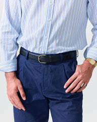 Black Crocodile Embossed Leather Belt