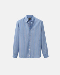 Retro Blue Stripe Poplin Shirt