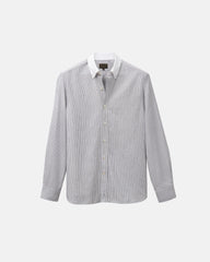 Classic Black Stripe Contrast Collar Oxford Shirt