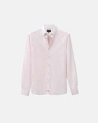 Pink Stripe Contrast Collar Oxford Shirt