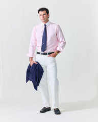 Classic Pink Contrast Collar Oxford Shirt