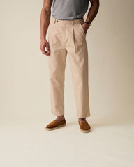 Cream Linen Blend Trouser
