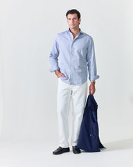 Classic Asphalt Black Linen-Blend Shirt