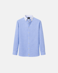 Classic Blue Contrast Collar Oxford Shirt