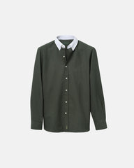 Classic Hunter Green Contrast Collar Oxford Shirt