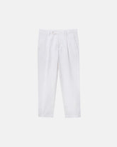 White Linen Blend Trouser