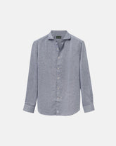 Classic Asphalt Black Linen-Blend Shirt