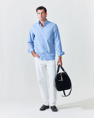 Retro Blue Stripe Poplin Shirt