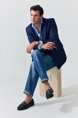 Retro Blue Stripe Poplin Shirt