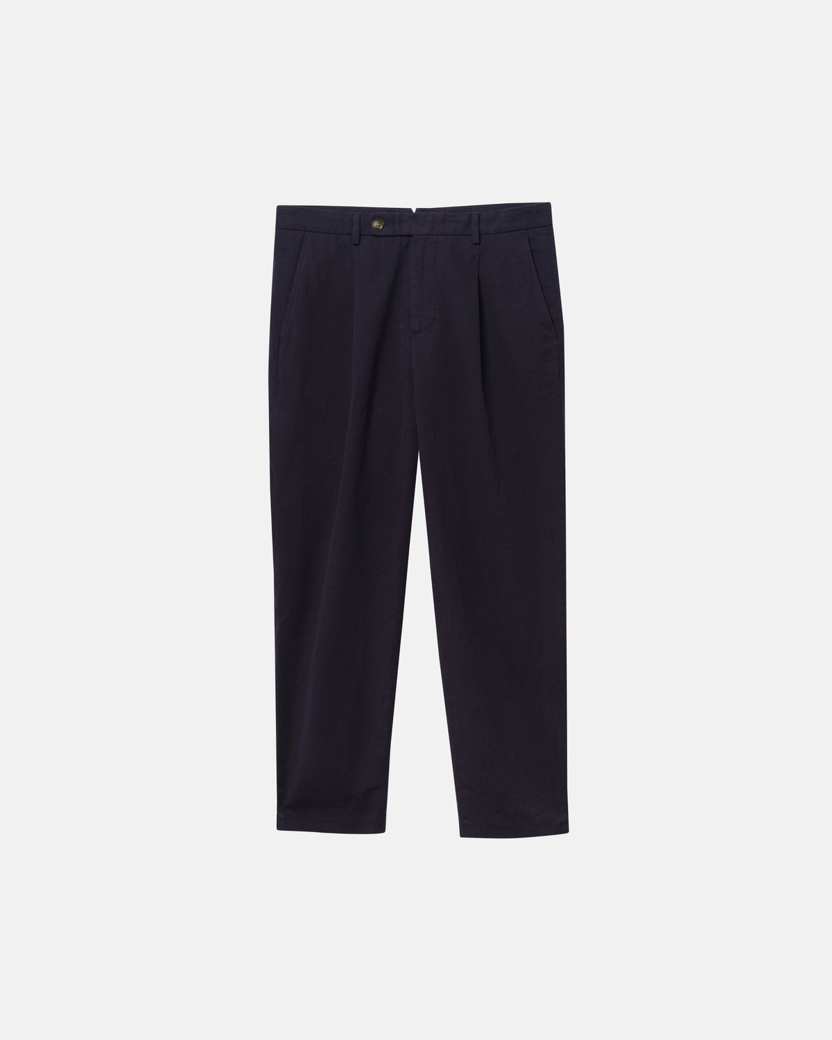 Navy Linen Blend Trouser
