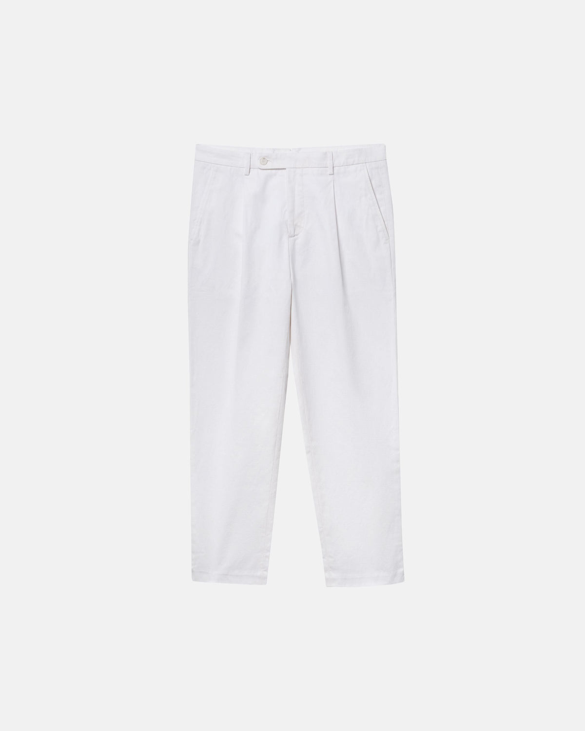 White Linen Blend Trouser
