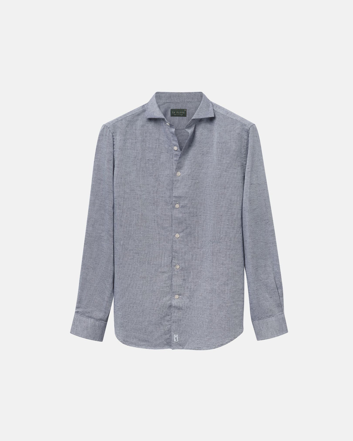 Classic Asphalt Black Linen-Blend Shirt