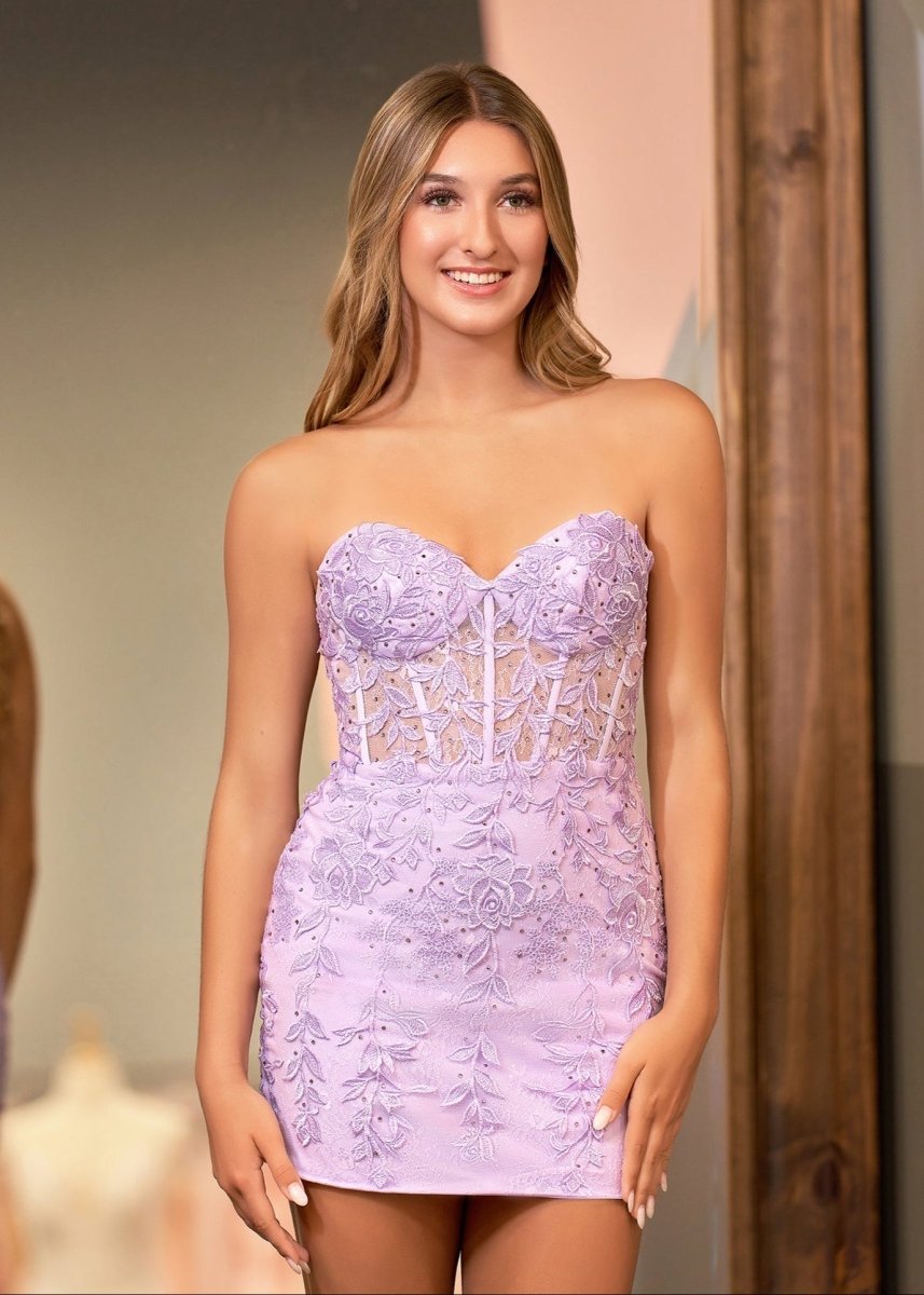 A-Line Satin Homecoming Dress - Image 24