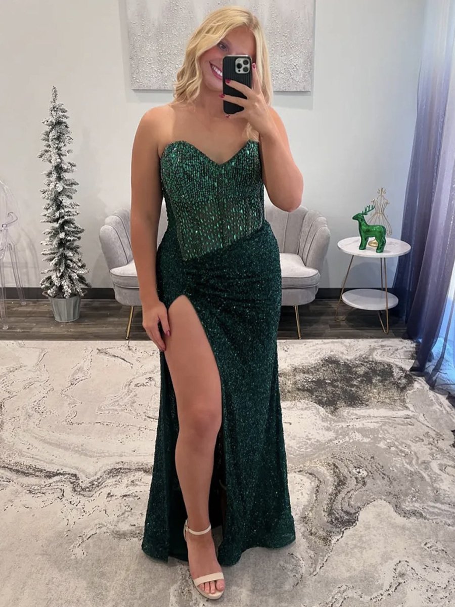 V-Neck Chiffon Mermaid Prom Dress - Image 14