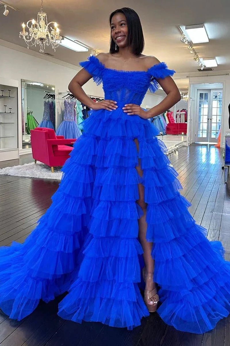 Off-Shoulder Chiffon Prom Dress - Image 7