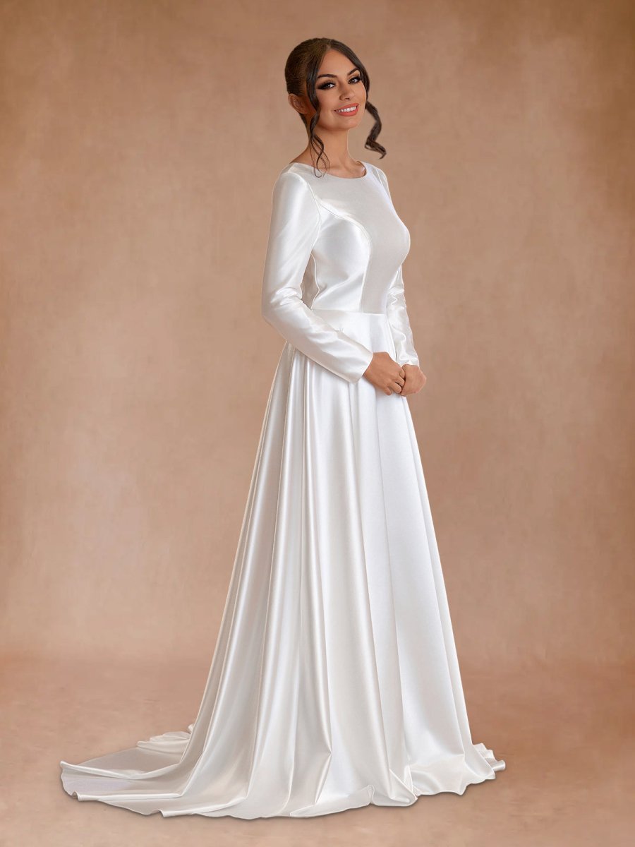 V-Neck Chiffon Wedding Dress - Image 4